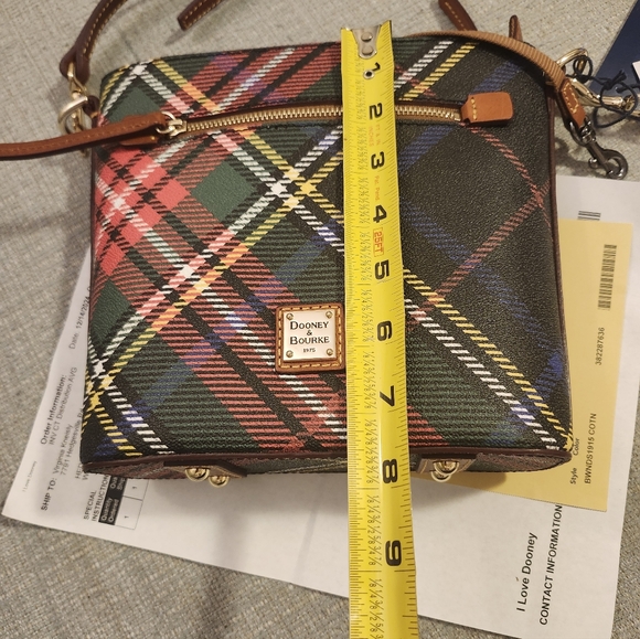 Dooney & Bourke Tartan Plaid Crossbody Purse – Holiday Check Shoulder Bag - Picture 8 of 11